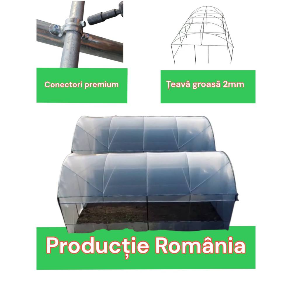 Solar legume gradina profesional 5x4m teava zincata 2.3mm Solar legume gradina profesional 5x4m teava zincata 2.3mm