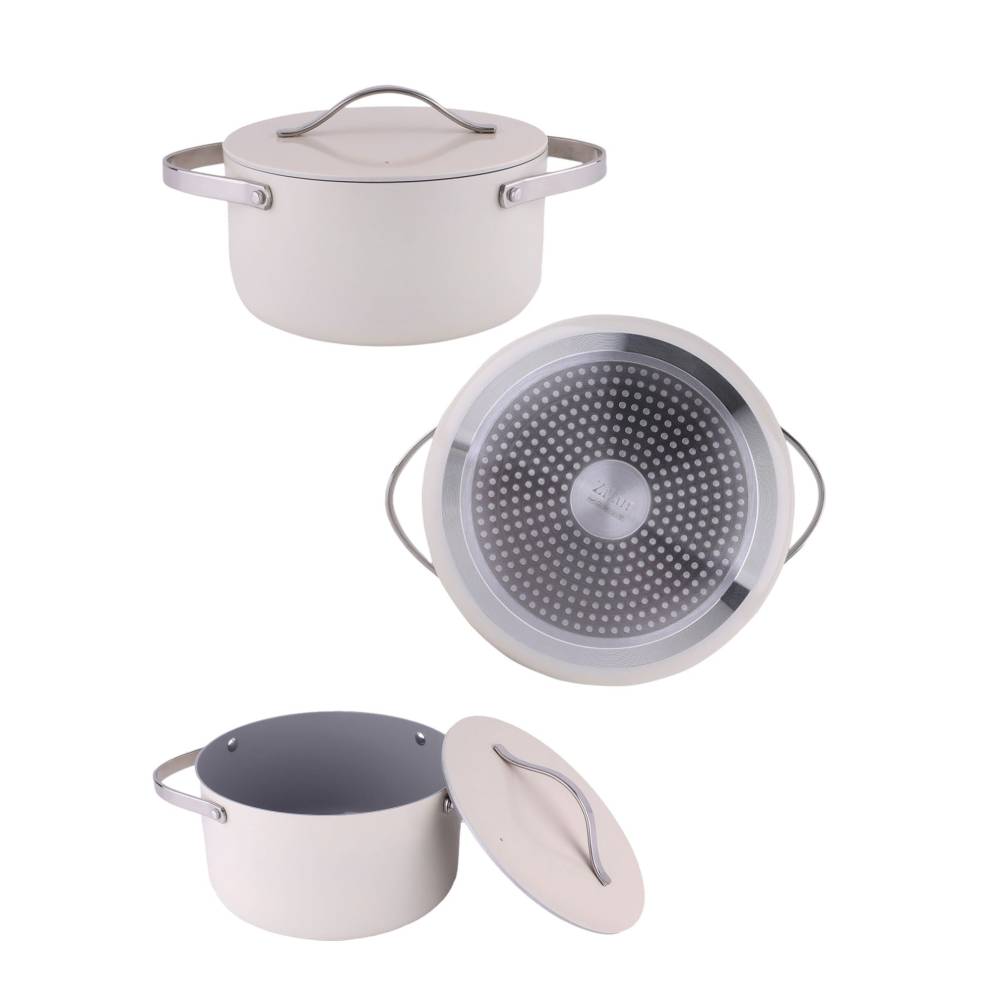 Oala cu capac din ceramica 20cm Crem, 2l Oala cu capac din ceramica 20cm Crem, 2l