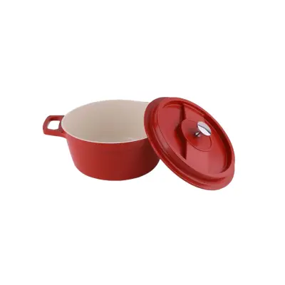 Oala cu capac din ceramica 24cm Rosu, 3.5l