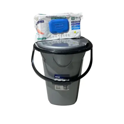 Pachet wc portabil 18 litri , toaleta plastic cu capac + Servetele bicarbonat si otet