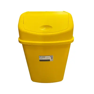 Cos de Gunoi Birou Sterk cu Capac Batant 55L, Galben