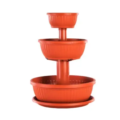 Ghiveci flori etajat 3 nivele maro