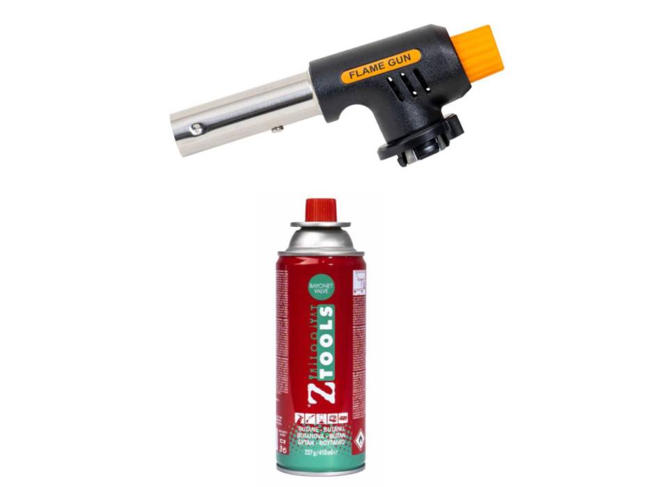 Butelie gaz - spray pentru aragaze portabile, 410ml + Lampa instalator Butelie gaz - spray pentru aragaze portabile, 410ml + Lampa instalator