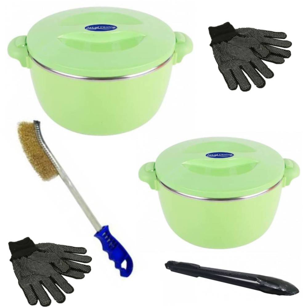 Set caserola termica inox 6 litri si 8 litri, cu capac si accesorii Set caserola termica inox 6 litri si 8 litri, cu capac si accesorii