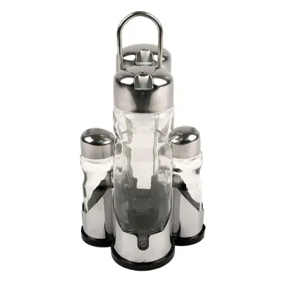 Oliviera 4 piese, inox si sticla