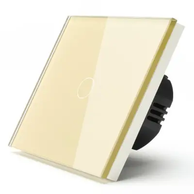 Intrerupator touch auriu ,din sticla