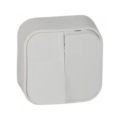 Intrerupator dublu Forix Legrand Alb - montaj aparent