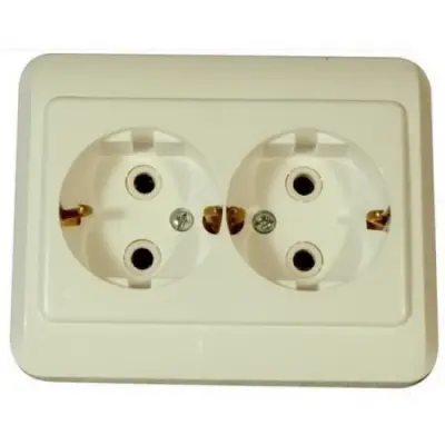 Priza Ceramica Dubla cu 2Cp, Stand 45785 - montaj incastrat
