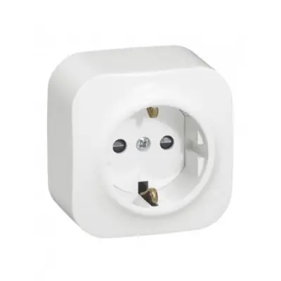 Priza simpla cu impamantare Forix Legrand Alb - montaj aparent