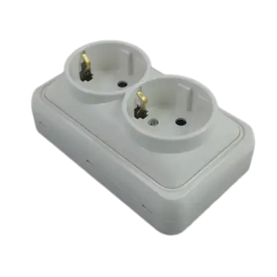 Priza Dubla Mini Alba - montaj aparent