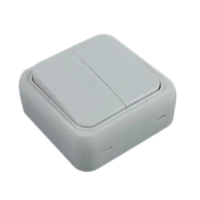 Intrerupator dublu mini / Comutator Mini Alb - montaj aparent