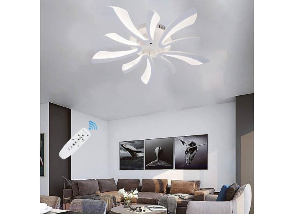 Lustra LED cu telecomanda 70 W , 10 brate 3 culori