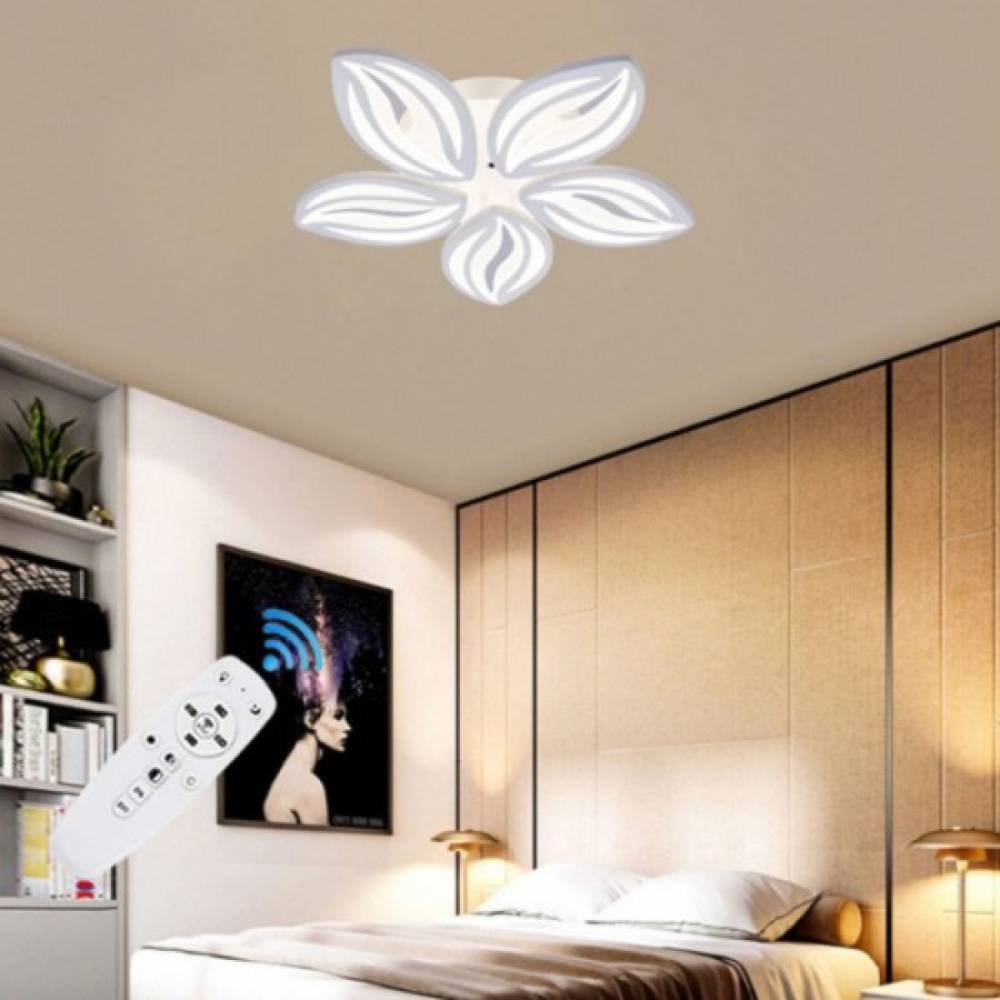 Lustra LED dimabila cu telecomanda 80 W, 5 brate, 3 culori Lustra LED dimabila cu telecomanda 80 W, 5 brate, 3 culori