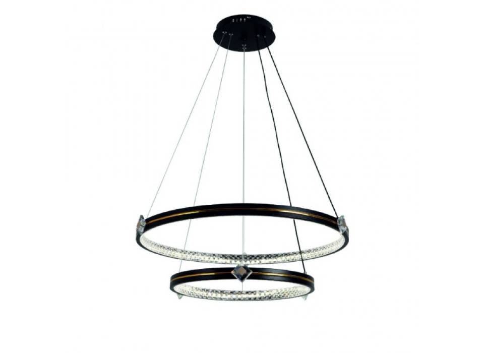 Lustra LED ajustabila, negru cu auriu 85 W