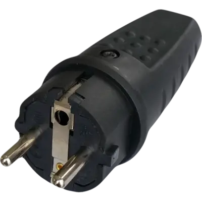 Stecher Cauciuc neagra cu priza, Ip44