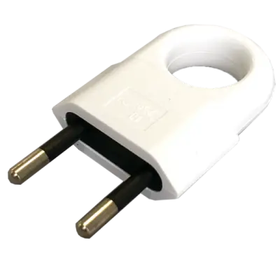 Stecher Plat Alb Cu Inel 10A