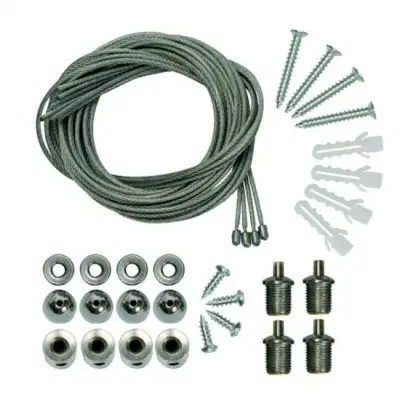 Kit montare panou suspendat, prinderi mici, fir metalic, 4 x 1 m