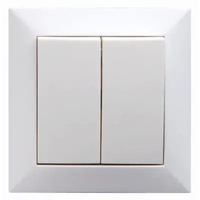 Intrerupator Dublu Spin Top, Alb