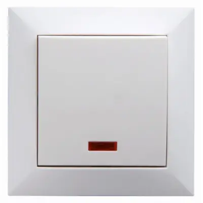 Intrerupator Simplu Alb cu Led Spin Top