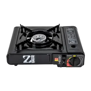 Aragaz camping dubla alimentare, butelie spray sau gaz, Negru