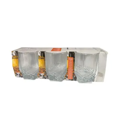 Pahar Whisky 315 ml, sticla transparenta, 3 bucati