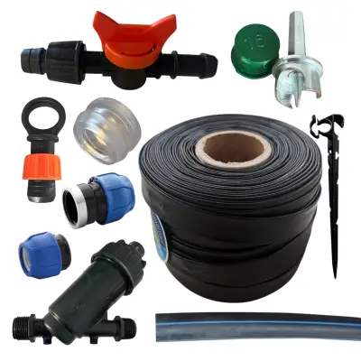 Sistem picurare banda 20 cm / 100m, 2.2 l/h, teava si 66 accesorii