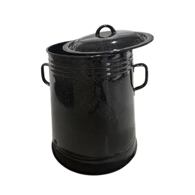 Garnita emailata 30 litri neagra (bidon untura)