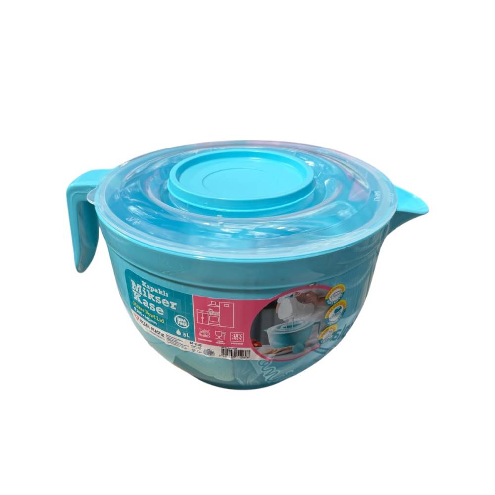 Bol mixer cu capac, 3 l (litri), cu capac, albastru Bol mixer cu capac, 3 l (litri), cu capac, albastru