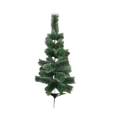 Brad artificial de Craciun, 90 cm, cu spice albe