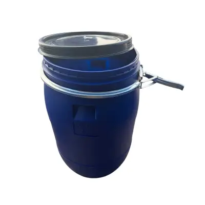 Butoi plastic 85 litri (bidon) cu cerc metalic
