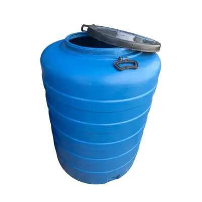 Butoi plastic 300 litri cu manere, albastru