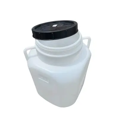 Butoi plastic 50 litri, patrat, alb