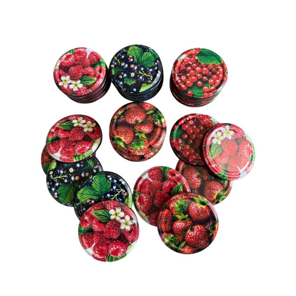 Capac borcan 82 mm (fructe), pentru borcan sticla 720 ml, set 40 capace Capac borcan 82 mm (fructe), pentru borcan sticla 720 ml, set 40 capace