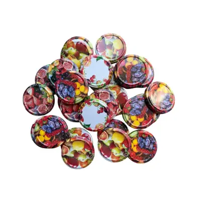 Capac borcan 63 mm cu fructe, set 50 bucati