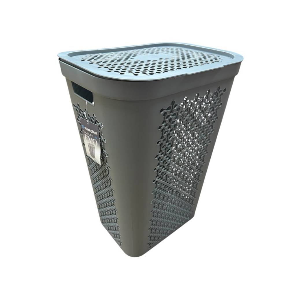 Cos de rufe Evo cu capac gri, 60 litri Cos de rufe Evo cu capac gri, 60 litri