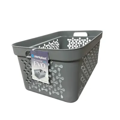 Cos rufe (haine) 20 L cu manere, plastic, gri