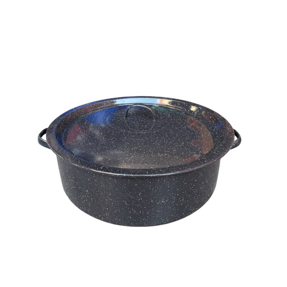 Cratita 15 L emailata cu capac, 40 cm (neagra) Cratita 15 L emailata cu capac, 40 cm (neagra)