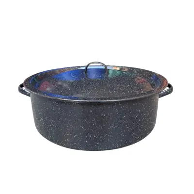 Cratita emailata 30 L cu capac, 48 cm