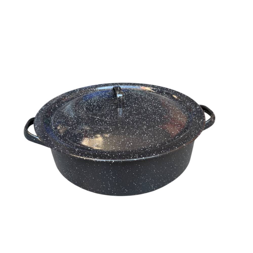 Cratita emailata 10 L cu capac, 36 cm, neagra Cratita emailata 10 L cu capac, 36 cm, neagra