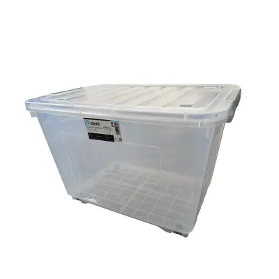 Cutie depozitare plastic cu capac si roti 44 litri, Tidy