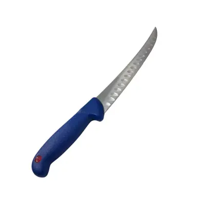 Cutit pentru macelari, lama curbata 23 cm, cu alveole