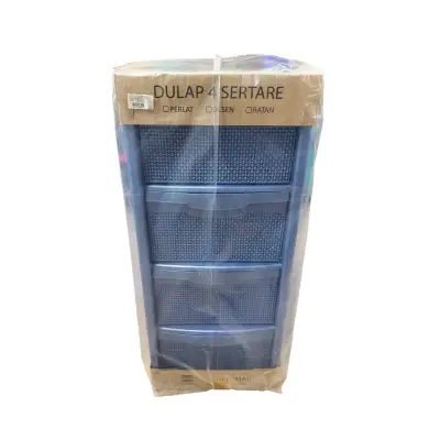 Dulap depozitare 4 sertare albastru, din plastic, 40x48x90 cm