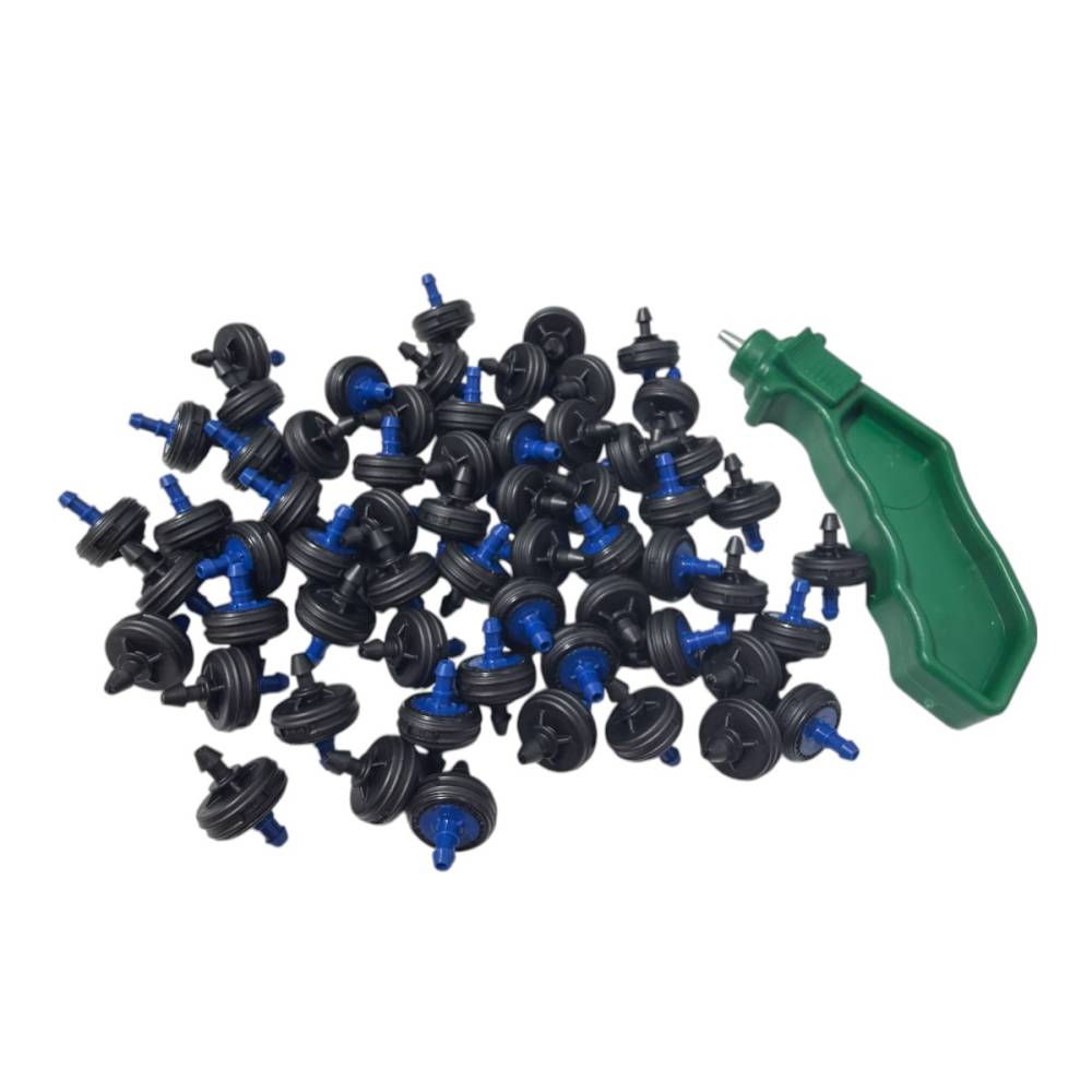 Duze de picurare Aquarius 2l/H autocompensata 100 bucati + perforator tub irigare 3mm Duze de picurare Aquarius 2l/H autocompensata 100 bucati + perforator tub irigare 3mm