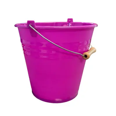 Galeata plastic 10 litri (uz casnic), maner metal, roz