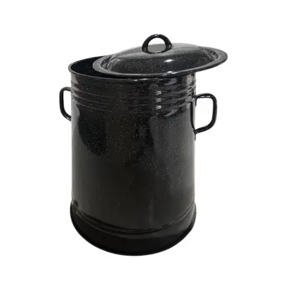 Garnita emailata 20 litri neagra (bidon untura)