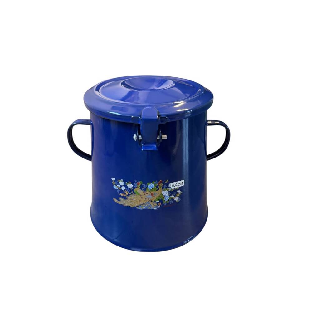 Bidon untura (garnita) emailata decor 5 l, capac cu balama Bidon untura (garnita) emailata decor 5 l, capac cu balama