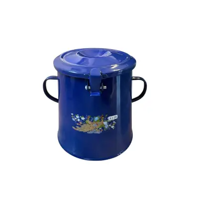 Bidon untura (garnita) emailata decor 5 l, capac cu balama