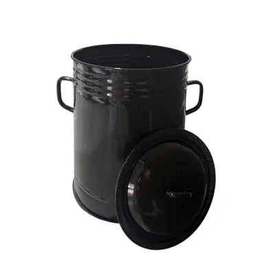 Garnita emailata 10 litri neagra (bidon untura)