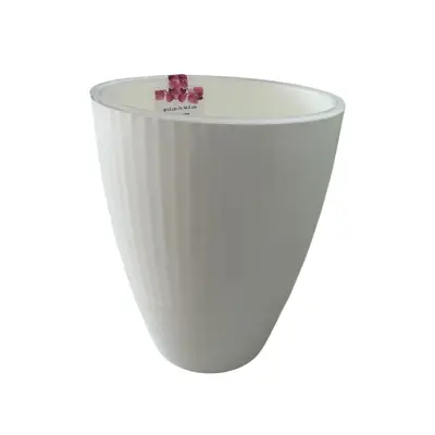 Ghiveci orhidee cu masca din plastic, alb, D13