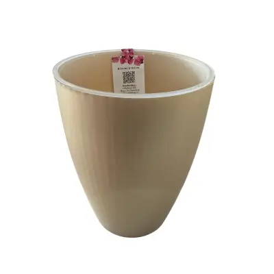 Ghiveci orhidee cu masca din plastic, bej, D13